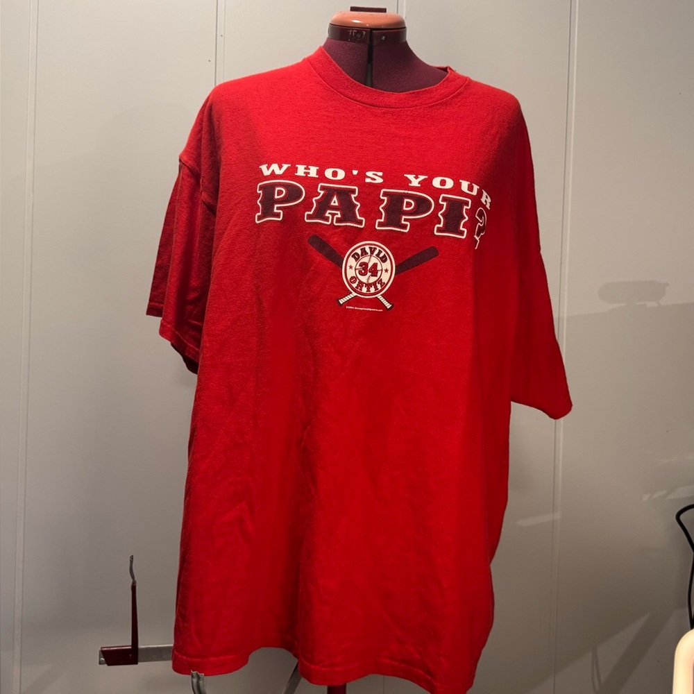 vintage 2004 David Ortiz "Big Papi" Red Sox T-shirt Y2K